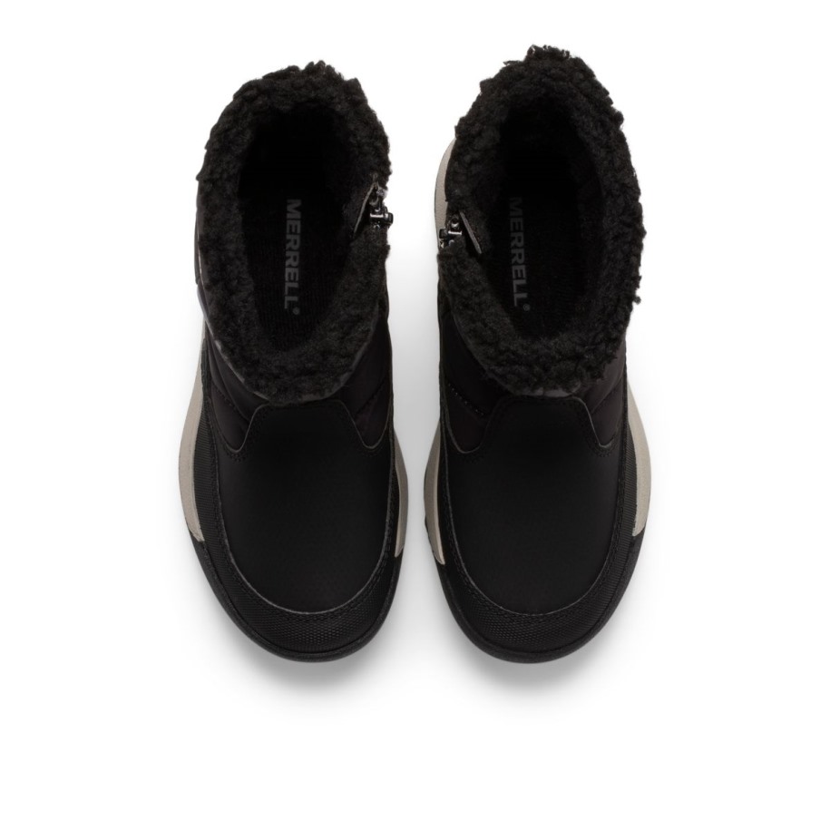 Big Kid's Alpine Puffer Vanntett Støvel Merrell Svart Grå