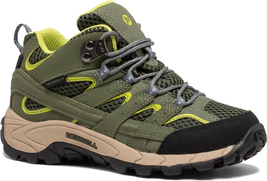 Big Kid's Moab 2 Mid Vanntett Støvel Merrell Grønn Lime