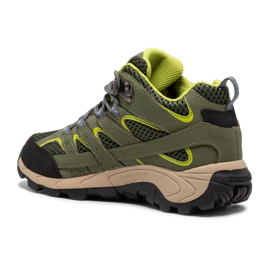 Big Kid's Moab 2 Mid Vanntett Støvel Merrell Grønn Lime