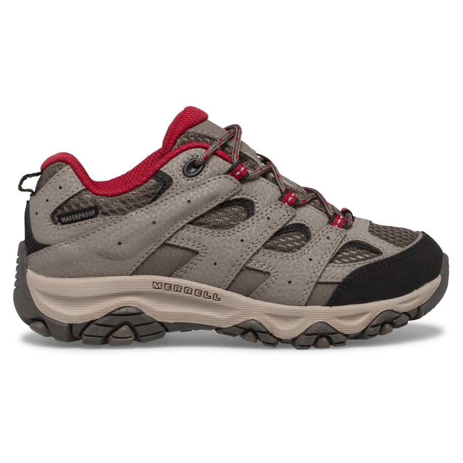 Big Kid's Moab 3 Lav Blonder Vanntett Sneaker Merrell Boulder Rød