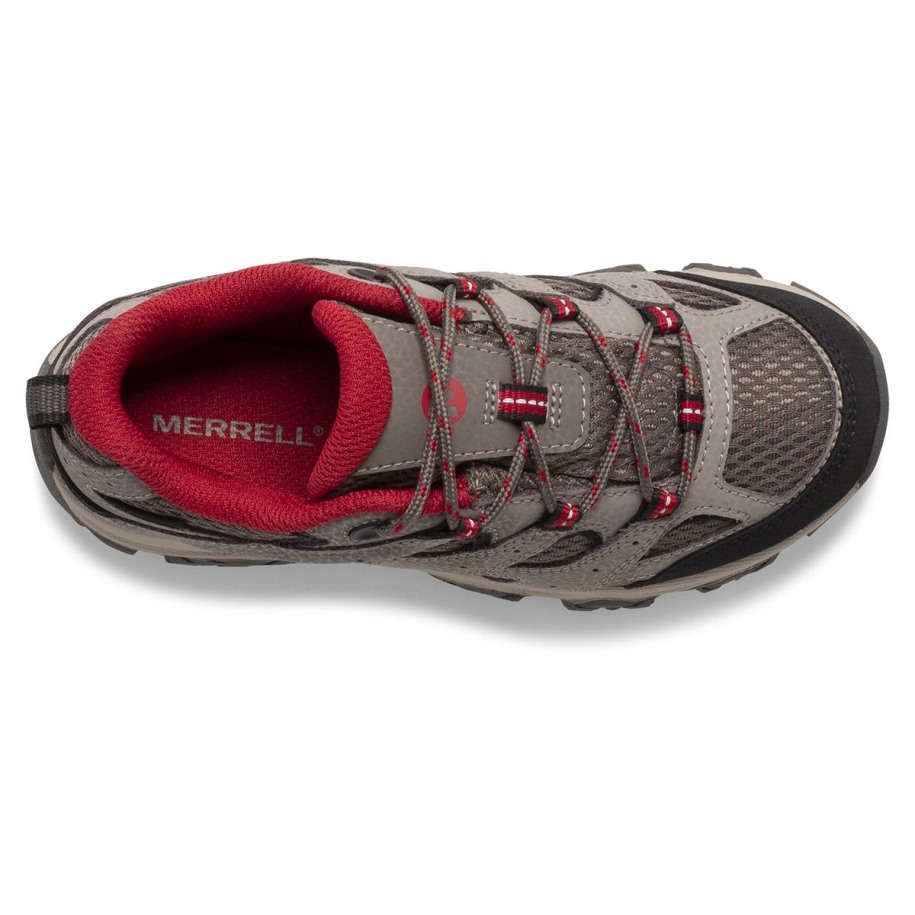 Big Kid's Moab 3 Lav Blonder Vanntett Sneaker Merrell Boulder Rød