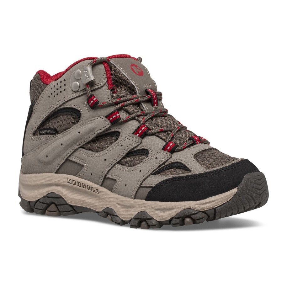 Big Kid's Moab 3 Mid Vanntett Støvel Boulder Red Merrell
