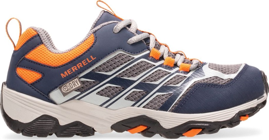 Big Kid's Moab Fst Lav Vanntette Sko Merrell Marine Grå Oransje