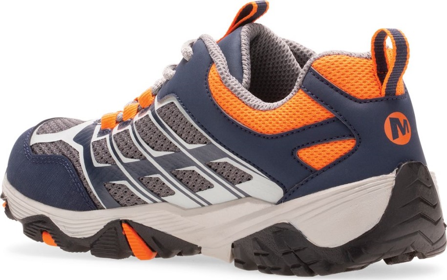 Big Kid's Moab Fst Lav Vanntette Sko Merrell Marine Grå Oransje