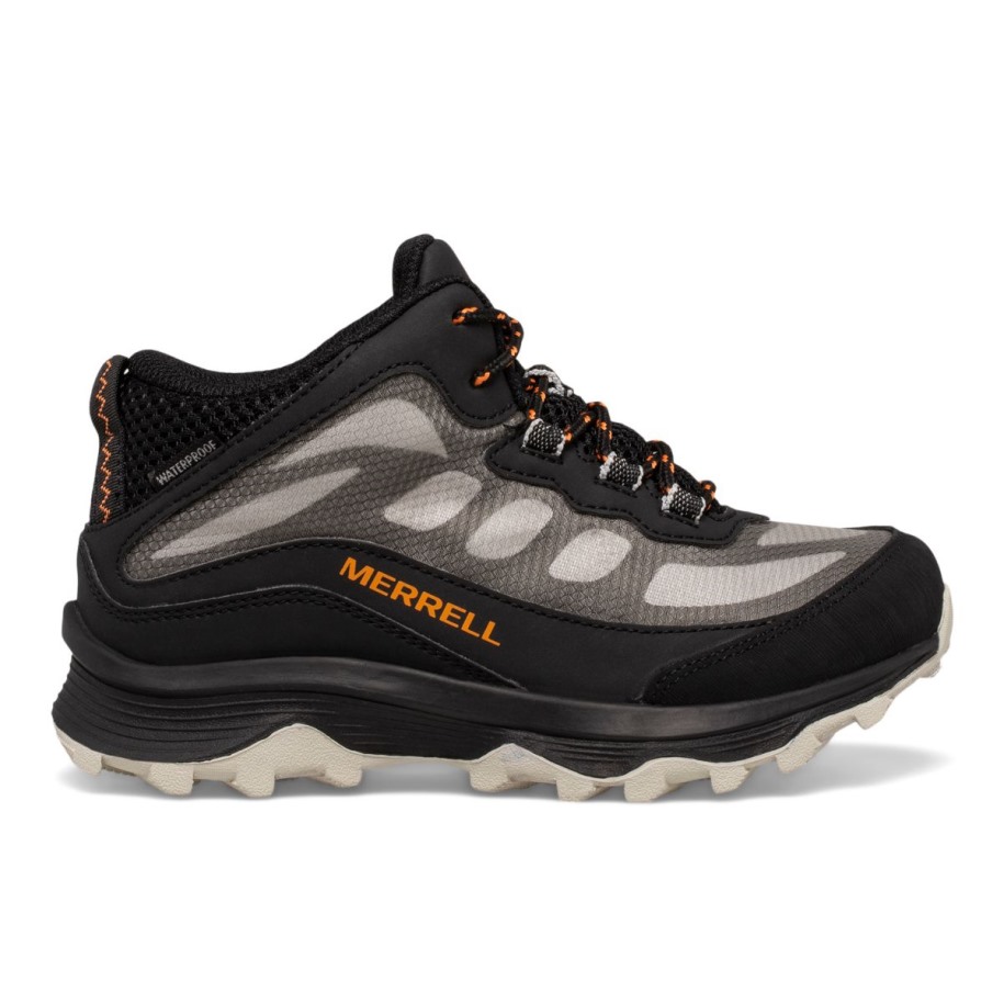 Big Kid's Moab Speed Mid Waterproof Merrell Black