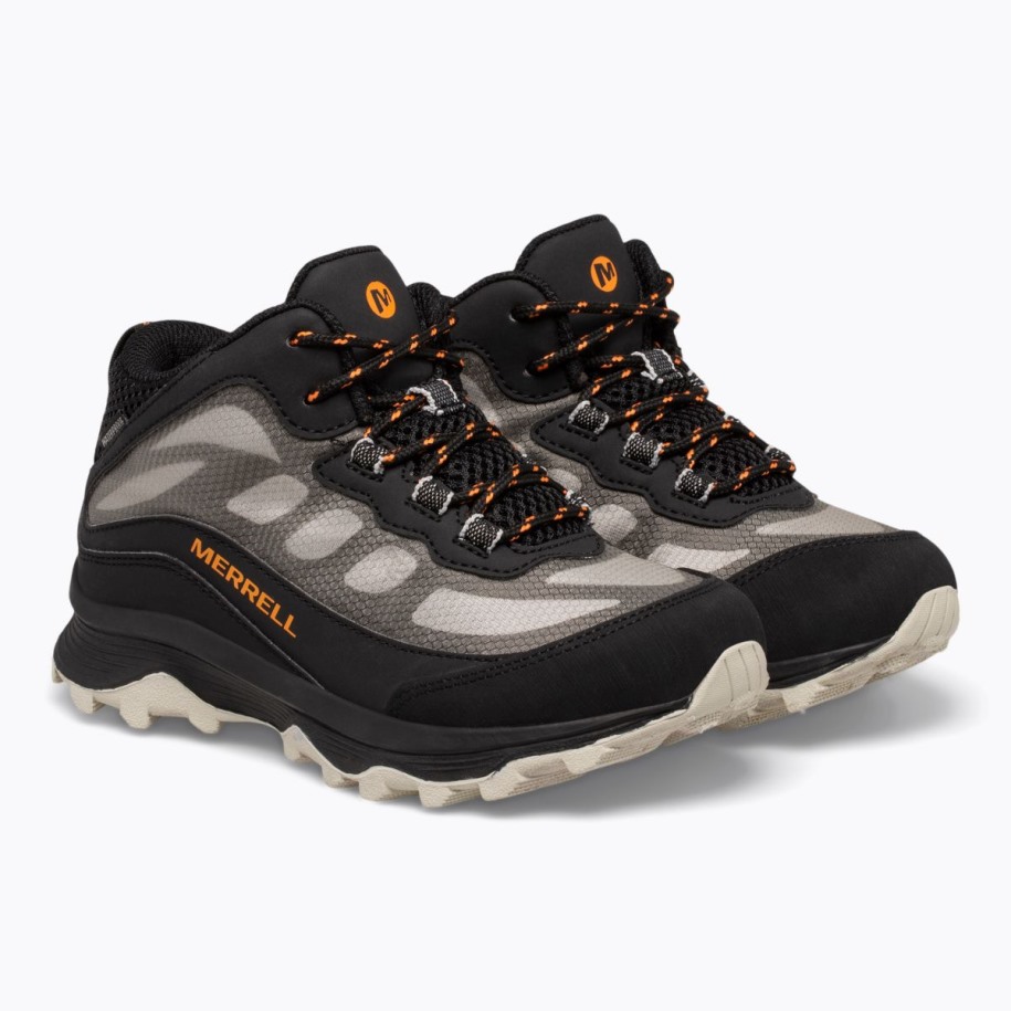 Big Kid's Moab Speed Mid Waterproof Merrell Black