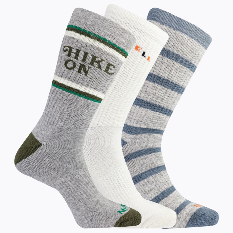 Dayhiker Ull Polstret Mannskapssokk 3-pack Merrell Oliven Assortert