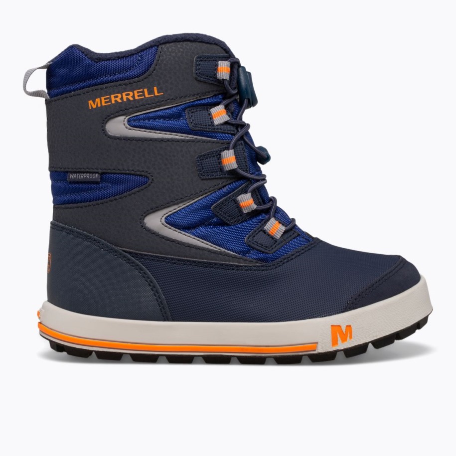 Little Kid's Snow Bank 3.0 Støvel Marine Kobolt Oransje Merrell