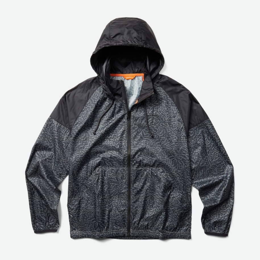 Herre Or Packable Wind Shell Rock Mini Camo Print Merrell