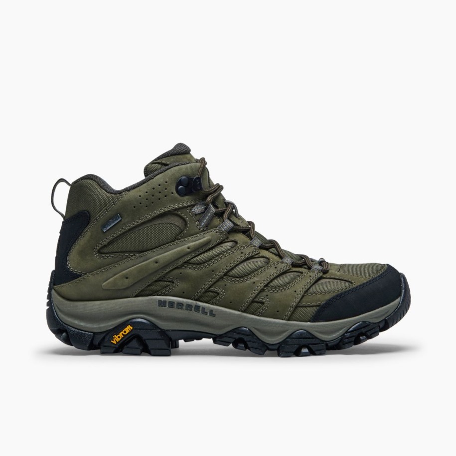 Herre Moab 3 Glatt Mid Gore-tex Oliven Merrell