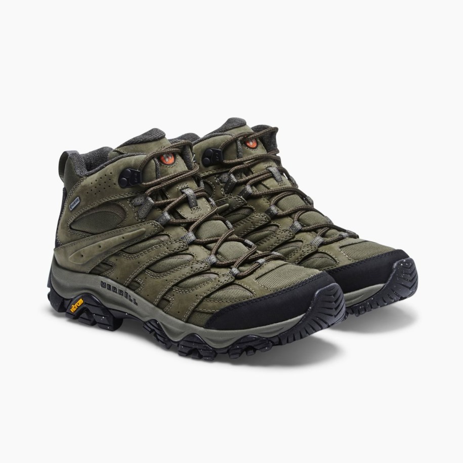 Herre Moab 3 Glatt Mid Gore-tex Oliven Merrell