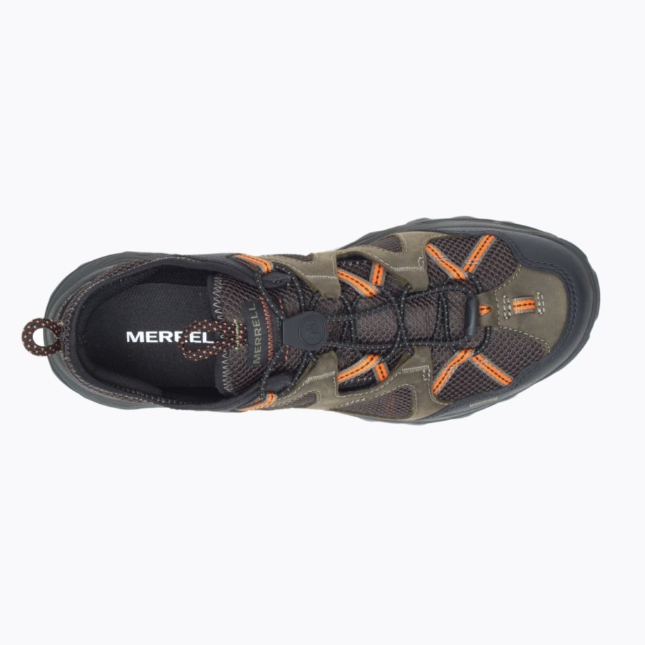 Menns Speed Strike Skinnsil Oliven Merrell