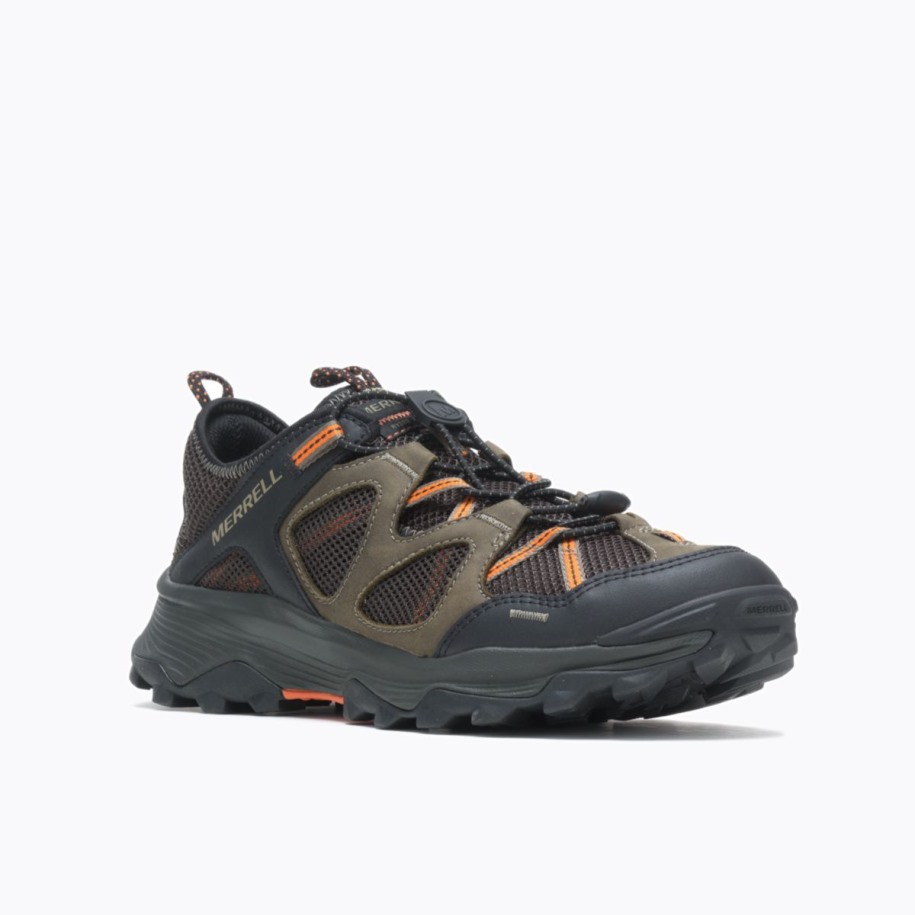 Menns Speed Strike Skinnsil Oliven Merrell