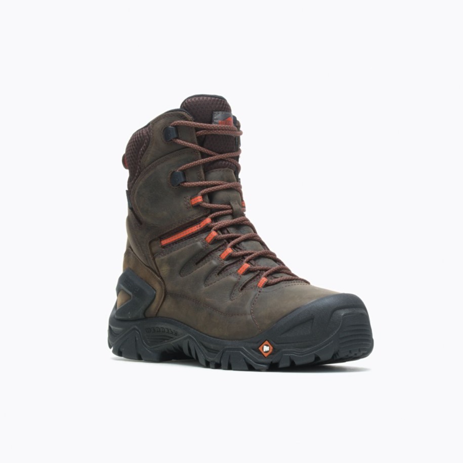 Menns Strongfield Leather 8 Thermo Waterproof Comp Toe Work Boot Merrell Espresso