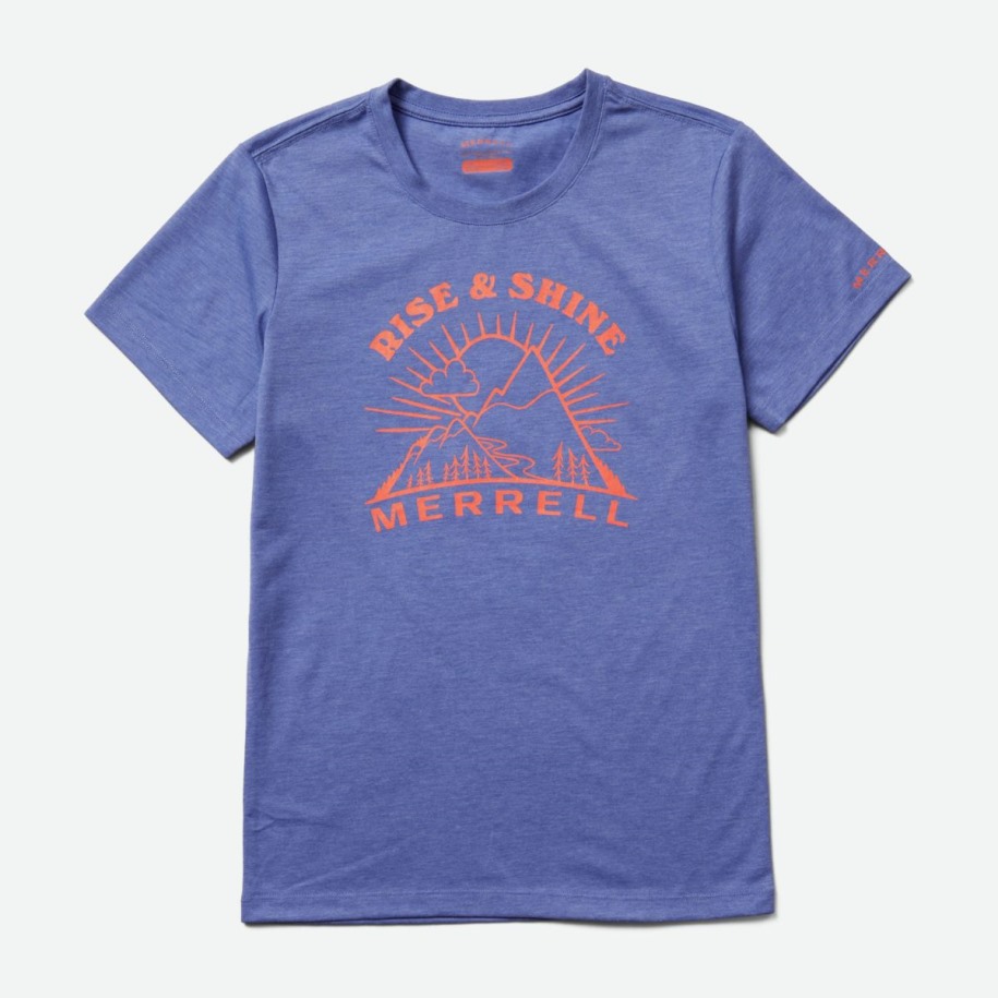 Merrell Baja Blue Heather Dame Rise And Shine Crew Tee