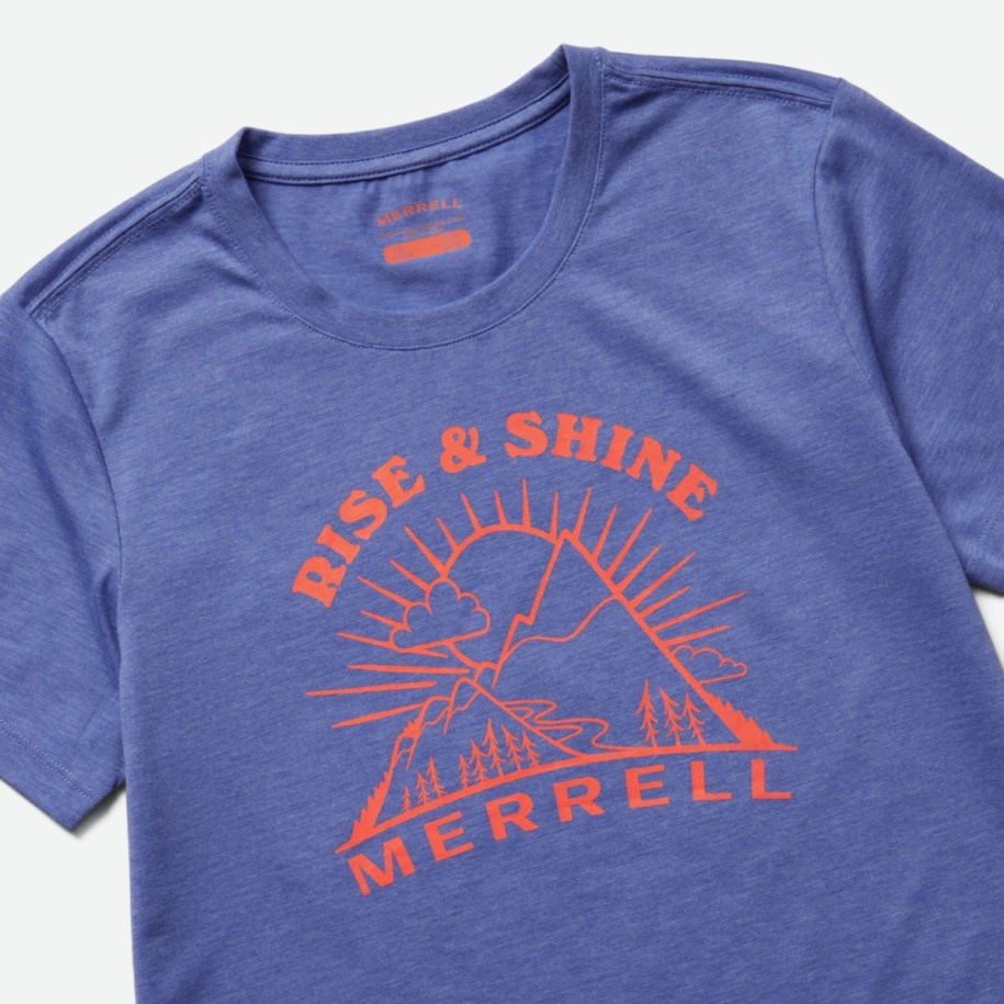 Merrell Baja Blue Heather Dame Rise And Shine Crew Tee