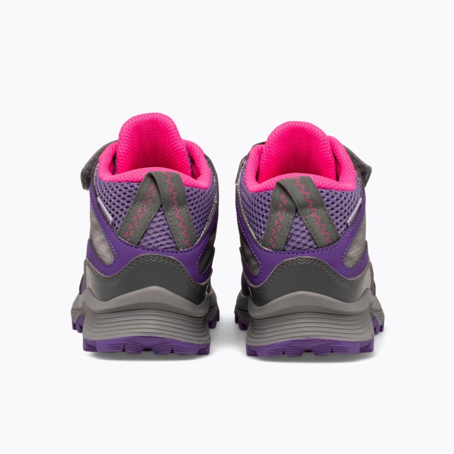 Merrell Big Kid's Moab Speed Mid A/c Vanntett Grå Rosa Lilla
