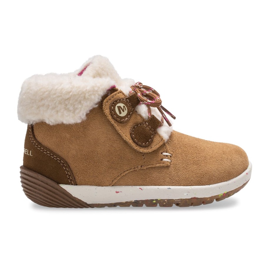 Merrell Kastanje Semsket Liten Kid's Bare Steps® Cocoa Jr. Støvel