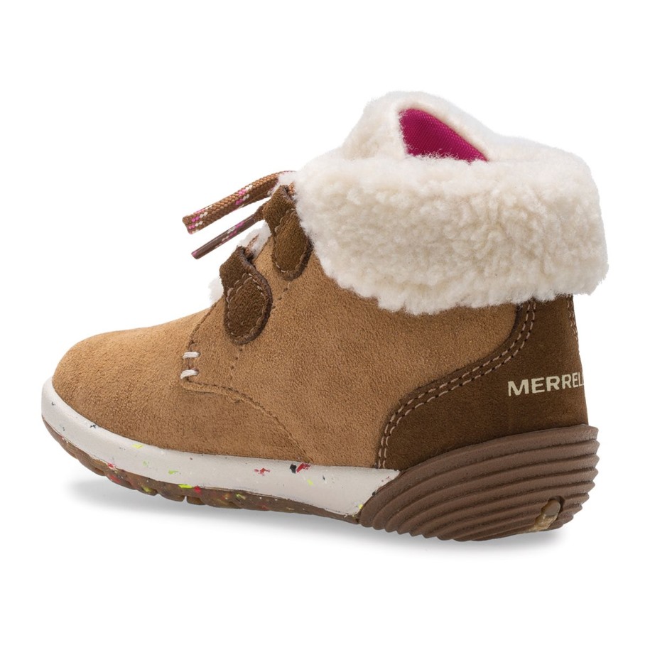 Merrell Kastanje Semsket Liten Kid's Bare Steps® Cocoa Jr. Støvel