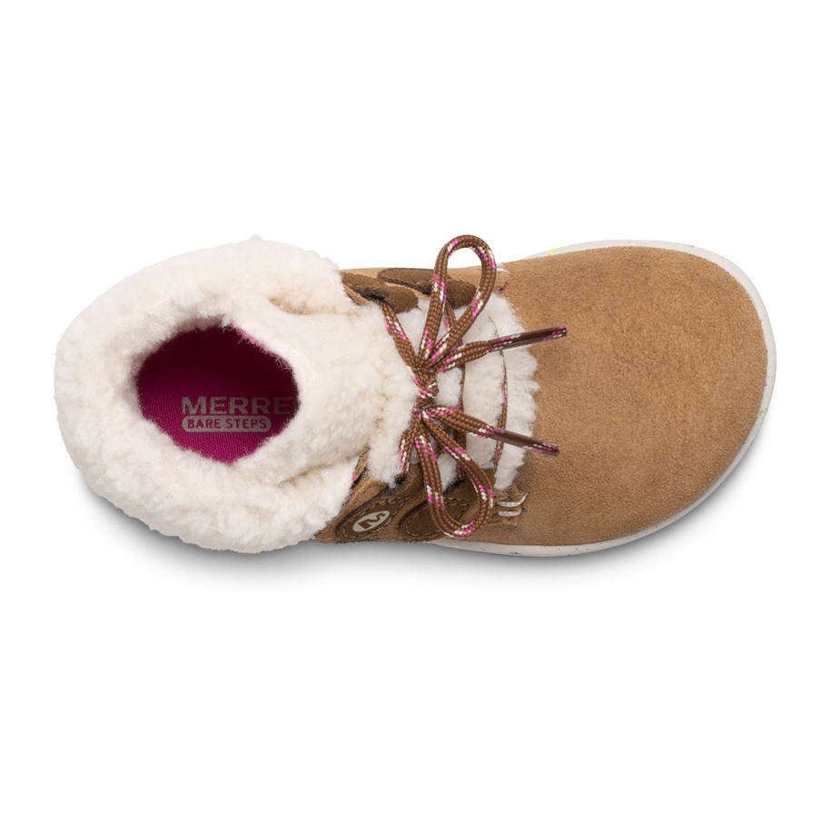Merrell Kastanje Semsket Liten Kid's Bare Steps® Cocoa Jr. Støvel