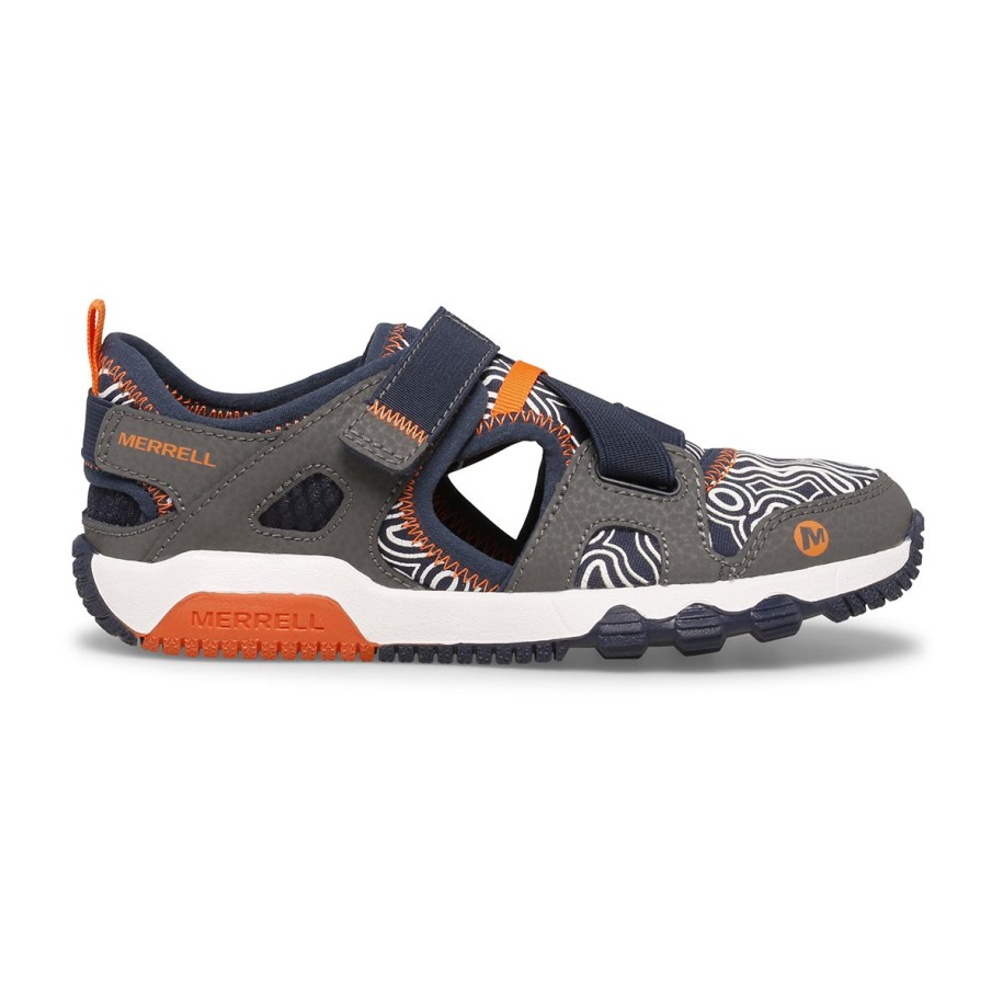 Merrell Grå Marineblå Liten Kid's Hydro Free Roam Chroma Monarch Sandal