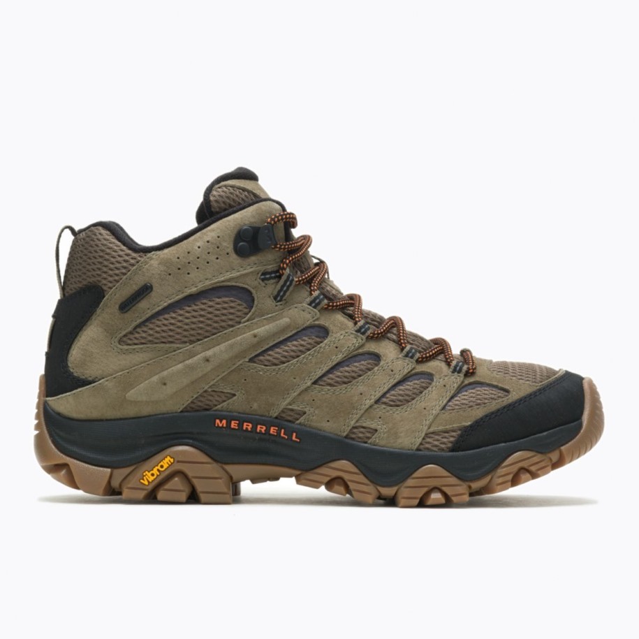 Merrell Menns Moab 3 Mid Vanntett Oliven Tyggegummi