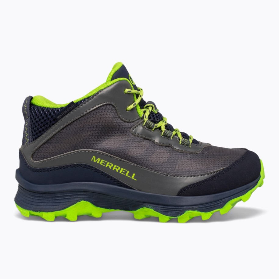 Merrell Marinegrå Lime Stor Barnemoab Speed Mid Vanntett