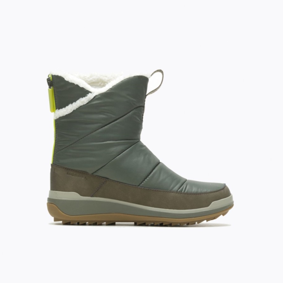 Merrell Oliven Snowcreek Sport Mid Zip Polar Vanntett For Kvinner