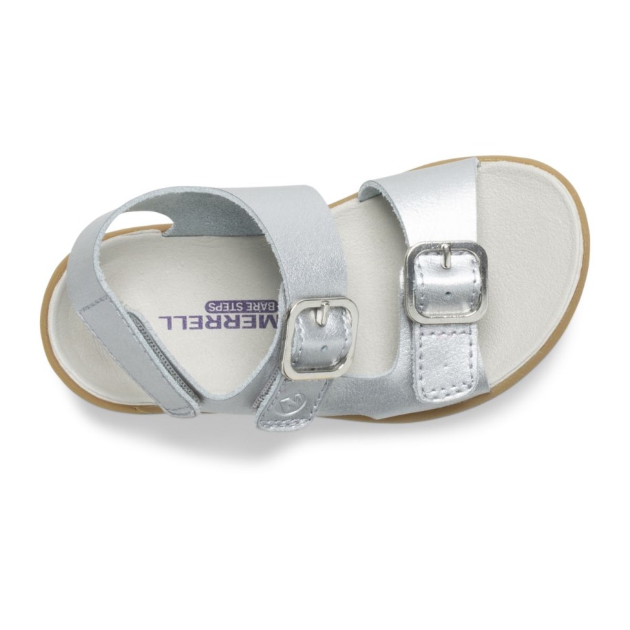 Merrell Silver Little Kid's Bare Steps® Sandal
